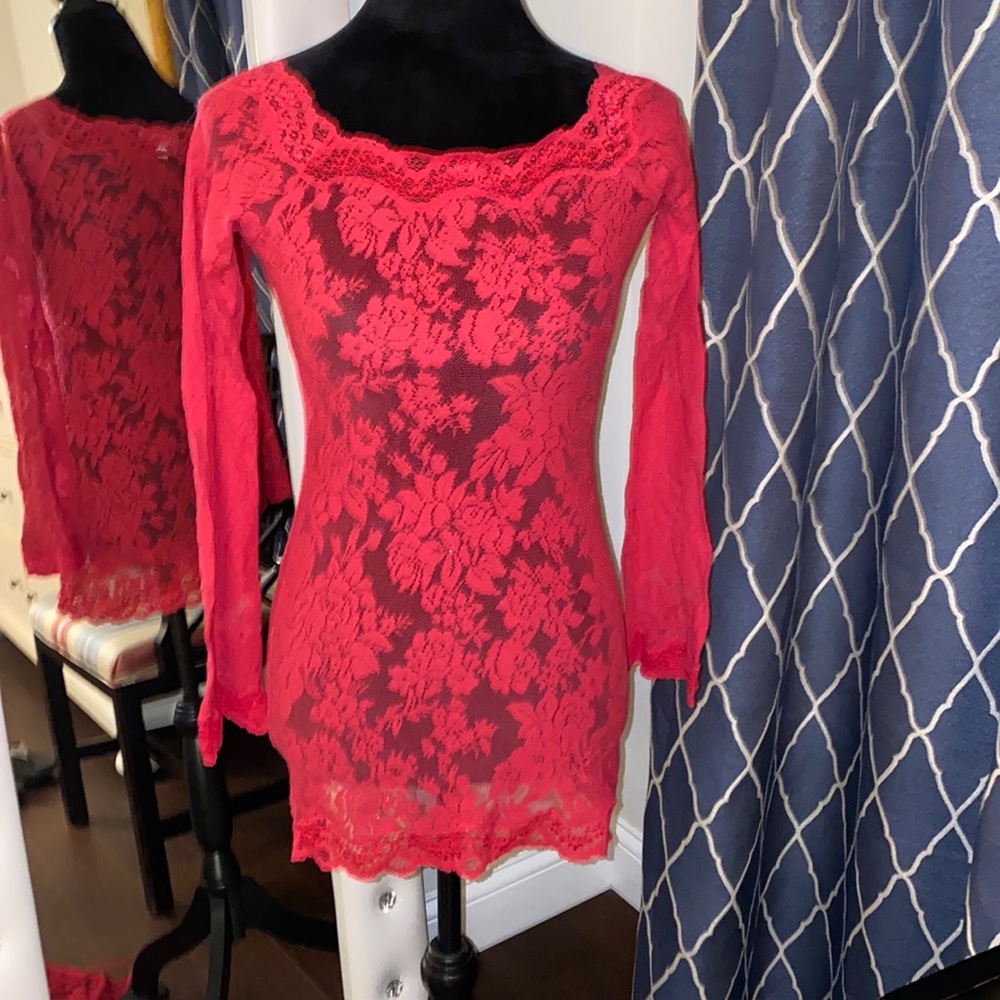 Victoria secret red hot lace negligie - s